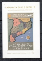 CATALUNYA EN ELS SEGELLS - HOJITA Nº 143 - MAPA DE LA DIVISÓ TERRITORIAL DE CATALUNYA - Variedades & Curiosidades