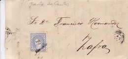 Año 1870 Edifil 107 50m Sellos Efigie Carta   Matasellos  Rombo  Fuente De Cantos Badajoz - Covers & Documents