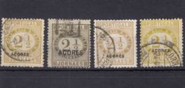 Portugal Azores Acores 1876/1882 Newspaper Stamps, Jornaes Mi#25,37 Some Diff. Types, Used - Açores