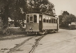 Tram, Gland Bahnhof 1950, Motorwagen + Postwagen (Reproduktion) - Gland