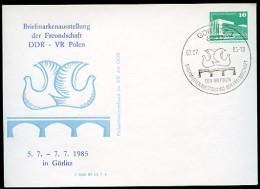 DDR PP18 D2/015 Privat-Postkarte AUSSTELLUNG DDR-POLEN Görlitz Sost.1985  NGK 4,00 € - Postales Privados - Usados