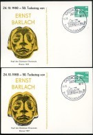 DDR PP18 D2/016 2 Privat-Postkarte VARIANTEN ERNST BARLACH Güstrow Sost.1988 - Privé Postkaarten - Gebruikt