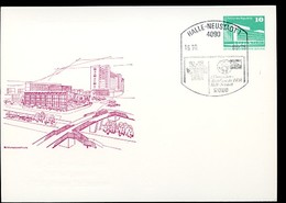 DDR PP18 D2/017 Privat-Postkarte GRAUER ZUDRUCK BLIND Halle-Neustadt Sost. 1988 - Cartes Postales Privées - Oblitérées