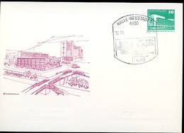 DDR PP18 D2/017 Privat-Postkarte FARBAUSFALL GRAU + ZUDRUCK BLIND UMGEKEHRT Halle-Neustadt Sost 1988 - Postales Privados - Usados