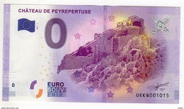 2017-1 FRANCE BILLET TOURISTIQUE 0 EURO SOUVENIR N° HEKQ002069 CHATEAU DE PEYREPERTUSE - Pruebas Privadas