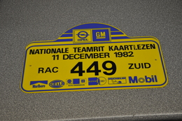 Rally Plaat-rallye Plaque Plastic: Nat. Teamrit 1982 RAC-zuid Opel-GM-marlboro-hella-michelin-mobil - Rally-affiches