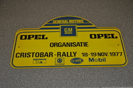 Rally Plaat-rallye Plaque Plastic: 2e Christobar-rally 1977 ORGANISATIE BP-GM-opel-michelin-hella-mobil - Rally-affiches