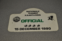 Rally Plaat-rallye Plaque Plastic: Nationale Teamrit Kaartlezen 1990 OFFICIAL RAC-zuid NRF - Targhe Rallye