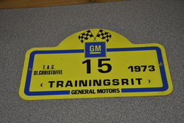 Rally Plaat-rallye Plaque Plastic: Trainingsrit Tilburgse Automobielclub 1973 GM General Motors - Plaques De Rallye