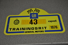 Rally Plaat-rallye Plaque Plastic: Trainingsrit Tilburgse Automobielclub 1976 Opel-GM General Motors - Targhe Rallye