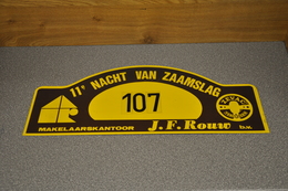 Rally Plaat-rallye Plaque Plastic: 11e Nacht Van Zaamslag Zevac Terneuzen - Rally-affiches