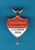 1 PIN'S  //  ** NACIOUN GARDIANO / LOURDES / 1995 ** - Stierkampf