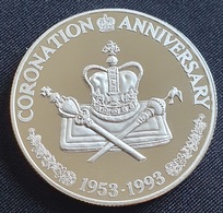 Turks And Caicos Islands 20 Crowns 1993  "Anniversary Of Coronation"  (Silver - Proof) - Turks E Caicos (Isole)