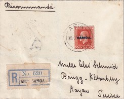 SAMOA 1934 LETTRE RECOMMANDEE DE APIA AVEC CACHET ARRIVEE BRUGG - Brieven En Documenten