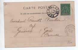 GUINEE - 1905 - OBLITERATION MARITIME LOANGO A BORDEAUX Pour GENERAC (GARD) - COTE D'IVOIRE CONSTRUCTION USINE - Storia Postale