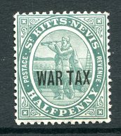 St Kitts & Nevis - 1916 War Tax - ½d Dull Blue-green HM (SG 22) - St.Christopher, Nevis En Anguilla (...-1980)