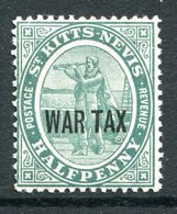 St Kitts & Nevis - 1916 War Tax - ½d Dull Blue-green HM (SG 22) - St.Christopher-Nevis-Anguilla (...-1980)