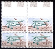 RC 16377 St PIERRE ET MIQUELON COTE 9,20€ N° 69 AVION POU DU CIEL ET OISEAU DE MER BLOC DE 4 NEUF ** TB MNH VF - Ungebraucht