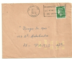 Lettre Marianne De Cheffer De 1972 Avec Marque D'indexation Jaune - Covers & Documents