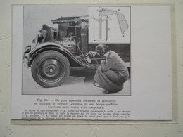 Garage Poids Lourd - Utilisation D'un Pistolet Gergovia à Air Comprimé  Sur CAMION - Coupure De Presse De 1931 - Camion