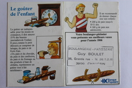 Delcampe - Petit Calendrier 1986 Offert Par  Boulangerie Boulet Chaussin 39 - Petit Format : 1981-90