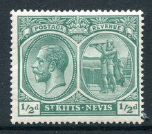 St Kitts & Nevis - 1921-29 KGV - Wmk. Mult. Script CA - ½d Blue-green HM (SG 37) - St.Christopher, Nevis En Anguilla (...-1980)