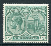 St Kitts & Nevis - 1921-29 KGV - Wmk. Mult. Script CA - ½d Blue-green HM (SG 37) - St.Christopher, Nevis En Anguilla (...-1980)