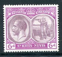 St Kitts & Nevis - 1921-29 KGV - Wmk. Mult. Script CA - 6d Dull And Bright Purple HM (SG 46) - St.Christopher-Nevis-Anguilla (...-1980)