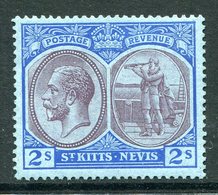 St Kitts & Nevis - 1921-29 KGV - Wmk. Mult. Script CA - 2/- Purple & Blue On Blue LHM (SG 47) - St.Christopher-Nevis-Anguilla (...-1980)