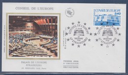 = Palais Du Conseil De L'Europe Enveloppe 1er Jour Strasbourg 13.12.86 Service N°95 - Institutions Européennes