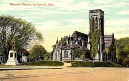 [DC12037] CPA - UNITED STATES - MASSACHUSETTS - SPRINGFIELD - MEMORIAL CHURCH - Non Viaggiata - Springfield