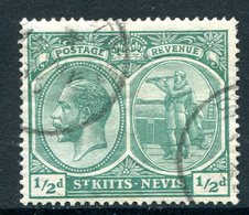 St Kitts & Nevis - 1921-29 KGV - Wmk. Mult. Script CA - ½d Blue-green Used (SG 37) - St.Christopher-Nevis-Anguilla (...-1980)