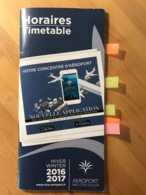 AEROPORT NICE COTE D'AZUR Horaires Timetable HIVER WINTER 2016 2017 - Tijdstabellen