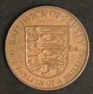 JERSEY - 1/12 SHILLING 1964 - Elizabeth II - 1ère Effigie - KM 21 - ONE·TWELFTH·OF·A·SHILLING - Jersey