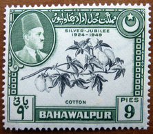 1949 BAHAWALPUR Giubileo Agricoltura Cotton (Gossypium Sp.) Emir Of Bahawalpur - 9p Nuovo Con Gomma - Bahawalpur