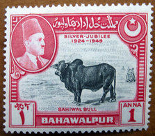 1949 BAHAWALPUR Giubileo Mucche Bestiame Zebu (Bos Taurus Indicus) - 1p Nuovo Con Gomma - Bahawalpur