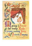 Ccpm Illustration Mariage D'Amour - Lettre Alphabet Décorée Femme Homme Dragon - Proverbe Français Enluminé - Noces
