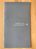 QATAR AIRWAYS BUSINESS CLASS WINE AND BEVERAGE MENU BC -DEC 2016 - Menu Cards