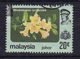 Malaya - Johore: 1983/85   Flowers    SG200a   20c   [bronze-green Background][no Wmk]   Used - Johore