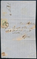 1858 3kr Zöld, Helyi Levélen "PESTH" - Ofen (levélár 120.000) (hiányos, Foltos) - Sonstige & Ohne Zuordnung