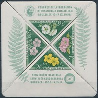 ** 1958 FIP Virág Vágott Blokk Látványosan Eltolódott Fogazással: A 20 F Bélyeg Magassága 60 Mm, A Szemben Lévő 30f Csak - Autres & Non Classés