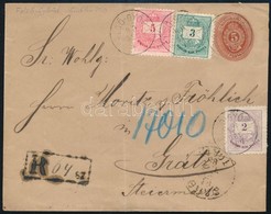 1889 5kr Díjjegyes Levél Színesszámú 2kr + 3kr + 5kr Díjkiegészítéssel "FELSŐ-GYŐRÖD" - "GRAZ" - Other & Unclassified