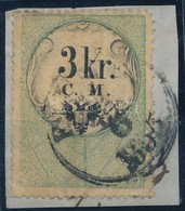 1850 3kr C.M. Naptárbélyeg Levélkivágáson, Postai Forgalomban Felhasználva "FIUME" Bélyegzéssel, RR! - Other & Unclassified