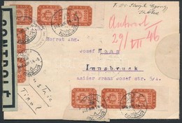 1946 (21.díjszabás) Levél Ausztriába Milpengős 32x50000 Mp Bérmentesítéssel, Francia Cenzúrával - Autres & Non Classés