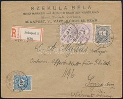 1898 Ajánlott Boríték Feketeszámú 1kr + 2 X 2kr + 10kr Bérmentesítéssel "BUDAPEST" Németországba Küldve - Autres & Non Classés