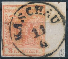 1850 3kr MP III. Liliputi Vágással "KASCHAU" - Autres & Non Classés