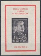 ** 1953 Sztálin Vágott Blokk Gépi Nyomású (50.000) / Mi 23 II. Imperforate Block - Otros & Sin Clasificación