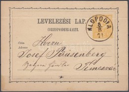 1871 Díjjegyes Levelezőlap / PS-card "KLOPODIA" - Temesvár - Otros & Sin Clasificación