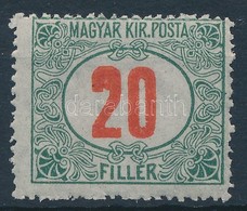 ** 1915 Pirosszámú Zöldportó 20f, Eltömődött "2" - Autres & Non Classés