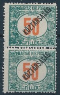 * 1919 Köztársaság Portó 50f Függőleges Pár, A Felső Bélyegen Erősen Eltömődött Díszítések - Autres & Non Classés